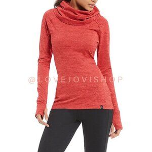 Athleisure | Spyder Coral Haze Base Layer Top w Large Neck Scarf | Thumb Holes